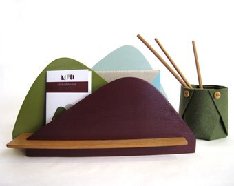 wooden desk organizer / landscape / kit