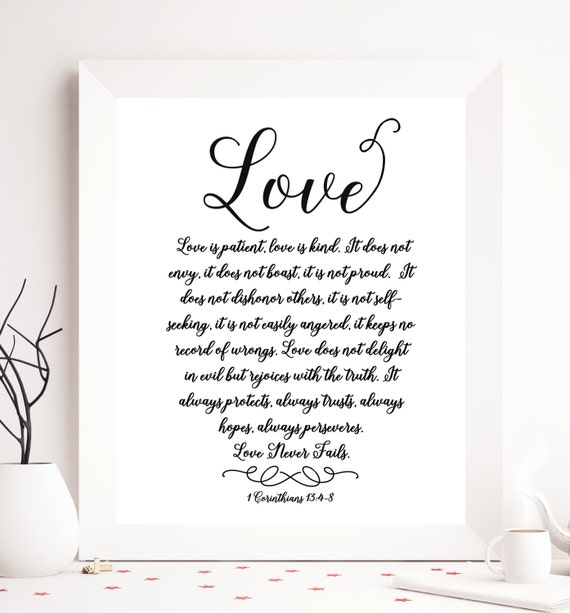 Love is Patient Love is Kind Bible Verse Print 1 by SoulPrintables