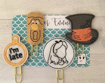 Alice in wonderland planner clip set