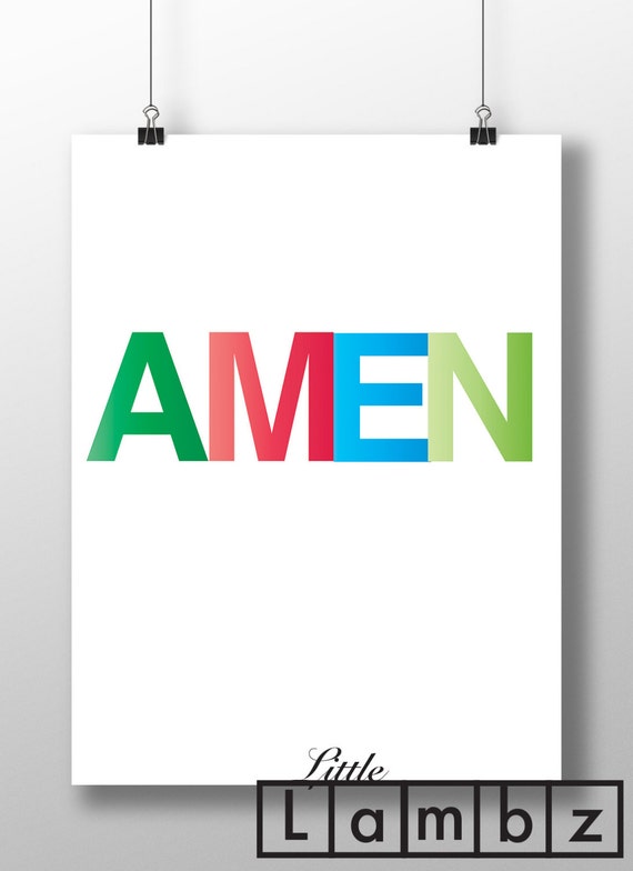 Amen printableinstant downloadprintable inspiration by LittleLambz
