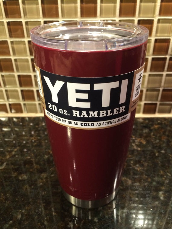 Custom YETI 20 oz Rambler Maroon / Powder Coated