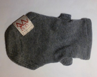 Dog Sweater - Grey Ribbed Cashmere Tiny