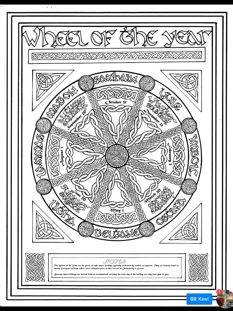 Wheel of the Year Coloring Page