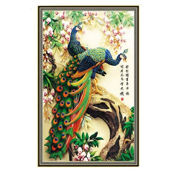 Peacock crystal diamond painting kits 32x45cm