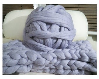 100% non-mulesed Chunky Merino wool yarn Big chunky yarn massive yarn Extreme arm knitting Giant Chunky knit blankets throws grey