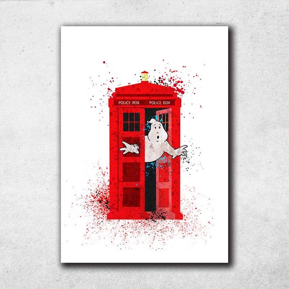 Ghostbuster Party Poster TARDIS Doctor Who Wall Art by PointDot