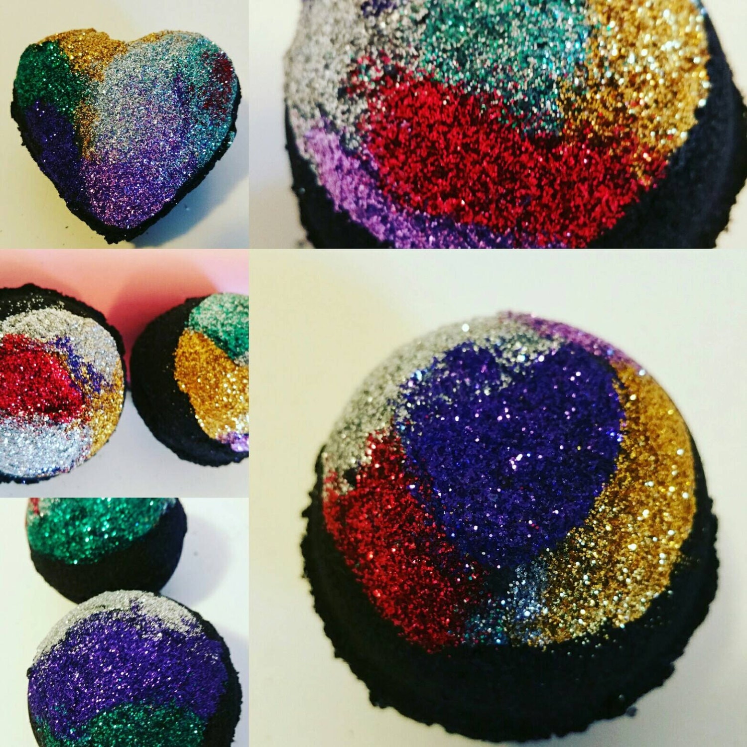 Glitter Aurora Black Bath Bombs. Glitter Bath Bomb. Sparkly