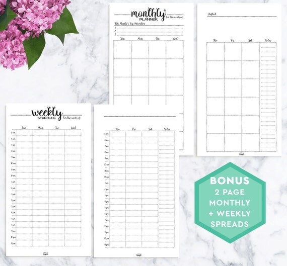 Printable Personal Size Planner Inserts 8 pages by MadeofSimple