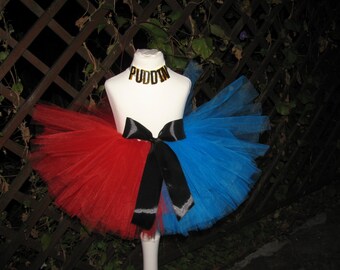 Harley Quinn Cosplay Tutu Outfit Tutu Skirt Toddler Tutu Harley Quinn Costume sizes 12m 2T 3T 4T 6T 8T 10 12T Tutu Photo Prop Puddin Yes Sir