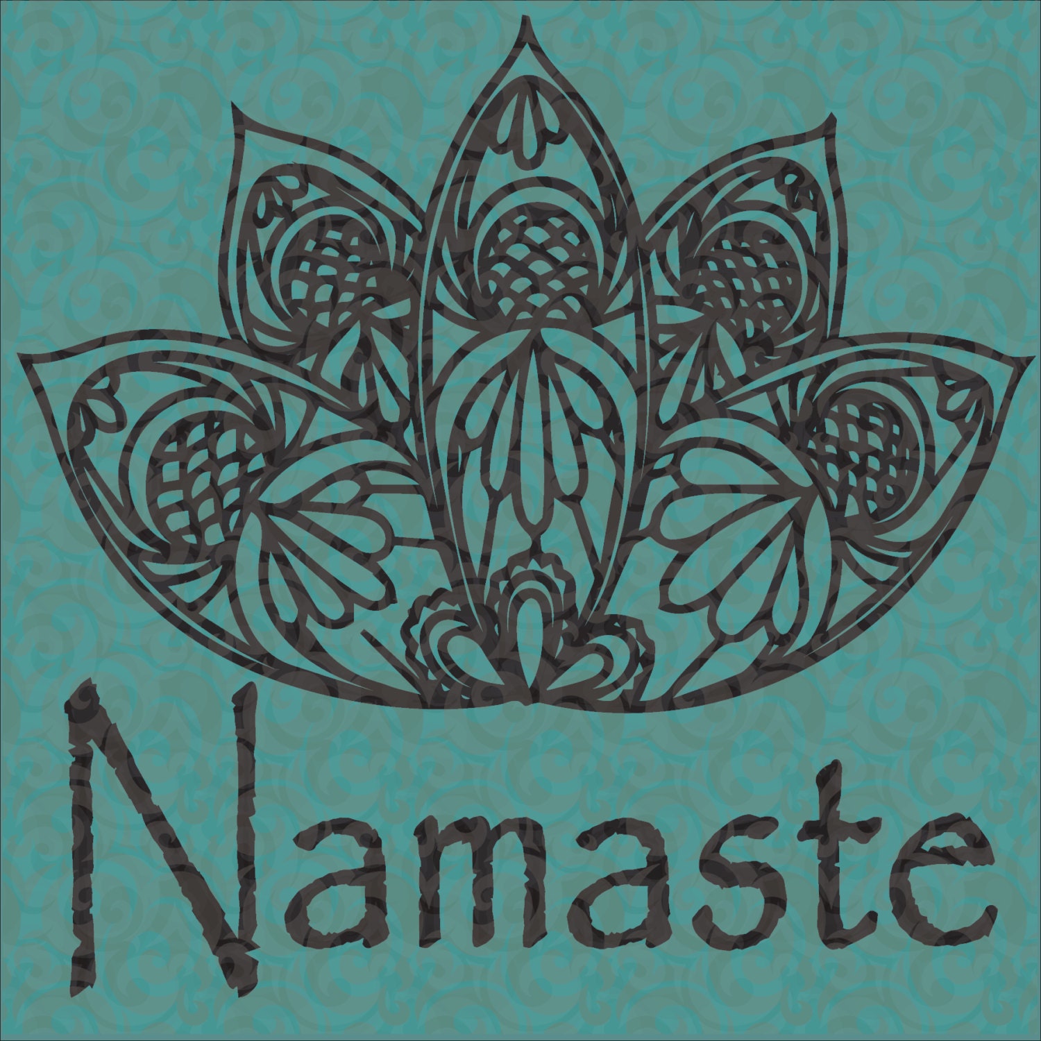 Lotus Mandala with Namaste Instant Download Digital Cut ...