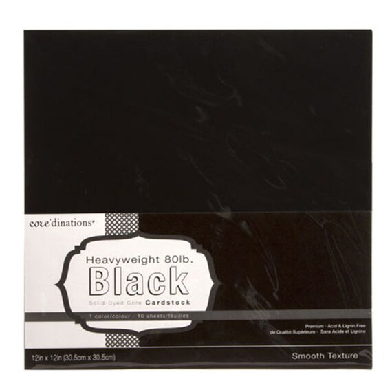 12 x 12 Black Card Stock Core'dinations Card Stock