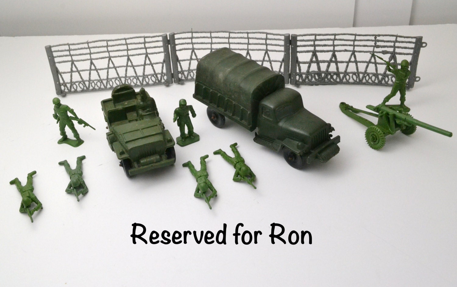 1960s Toy Army Men And Vehicles Military Playset Toys