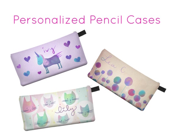 Items similar to personalized pencil case, personalized school supplies, personalised pencil ...