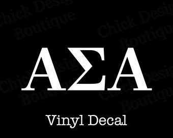 Alpha Sigma Alpha Greek Alphabet Letters Vinyl Decal