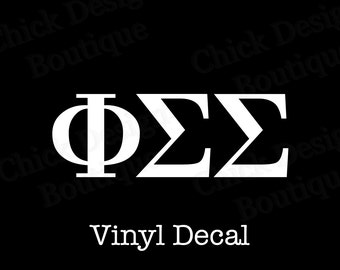 Phi Sigma Sigma Greek Alphabet Letters Vinyl Decal