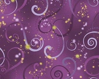 Dance of the Dragonfly Swirling Sky Deep Purple 8500M-66 - from Kanvas Studios for Benartex