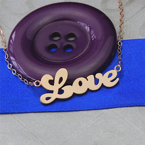 Rose gold name necklace cute name necklaces by FujitaHandmade