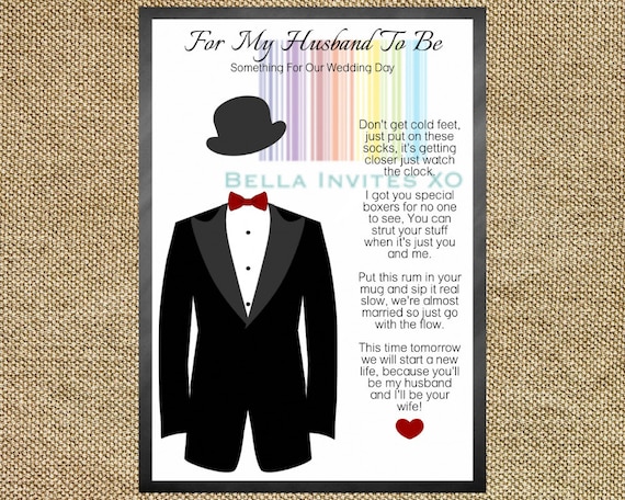 Groom Gift Idea, Wedding Day Gift for Groom, Wedding Day Card for Groom, DIY  Printable wedding card, 5X7 INSTANT DOWNLOAD