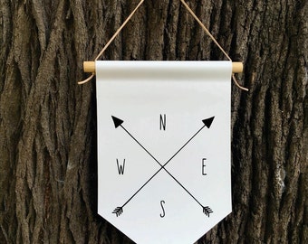 Compass Wall Banner, NSEW, Affirmation Banner, Children's Decor, Kids room, Kids Decor, Quote Banner, Nursery Decor, Baby Shower