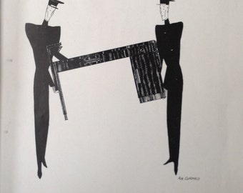 Stylised Figures Art Déco Advert 1930 Home decor Wall art French Furniture meubles Christmas gift