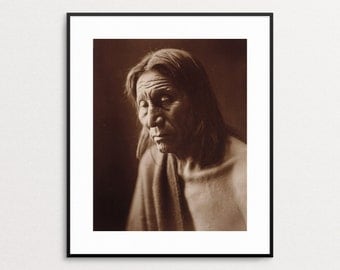 Native American Art - Edward Curtis Print - Vintage Photography - Native American Wall Art - Home Decor - American Indian - Portrait