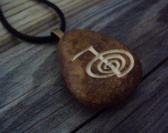 Cho Ku Rei pendant, Reiki engraved Necklace, Power Symbol Jewelry, Personalized Necklace, Unique Gift, Anniversary Gift, Promise Gift