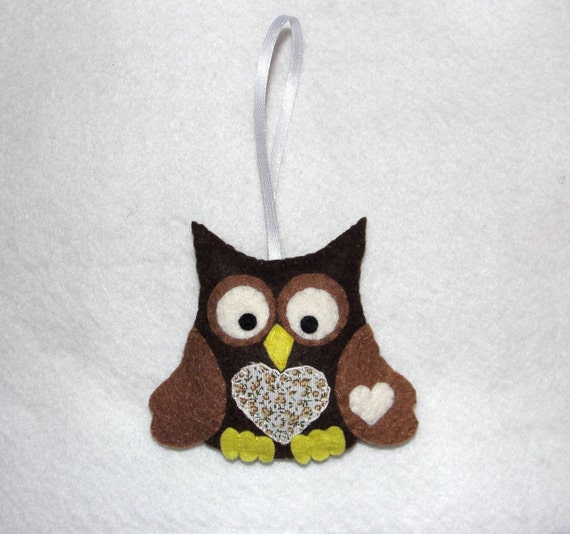 Lovely Wool Felt Owl Ornament Brown Owl Home Decor Door