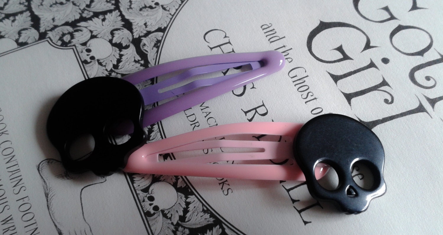 Pastel Goth Hair Clips. Black Pastel Pink Pastel Purple