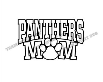 Panthers Mom with Paw Download Files - SVG, DXF, EPS, Silhouette Studio, Vinyl Cut Files, Digital Cut Files -Use with Cricut and Silhouette