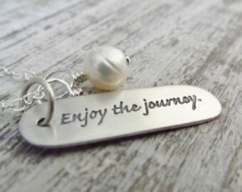 Graduation Gift, Inspirational Necklace, Going Away Gift, Enjoy The Journey Necklace, New Direction, New Beginning Necklace, Retirement Gift