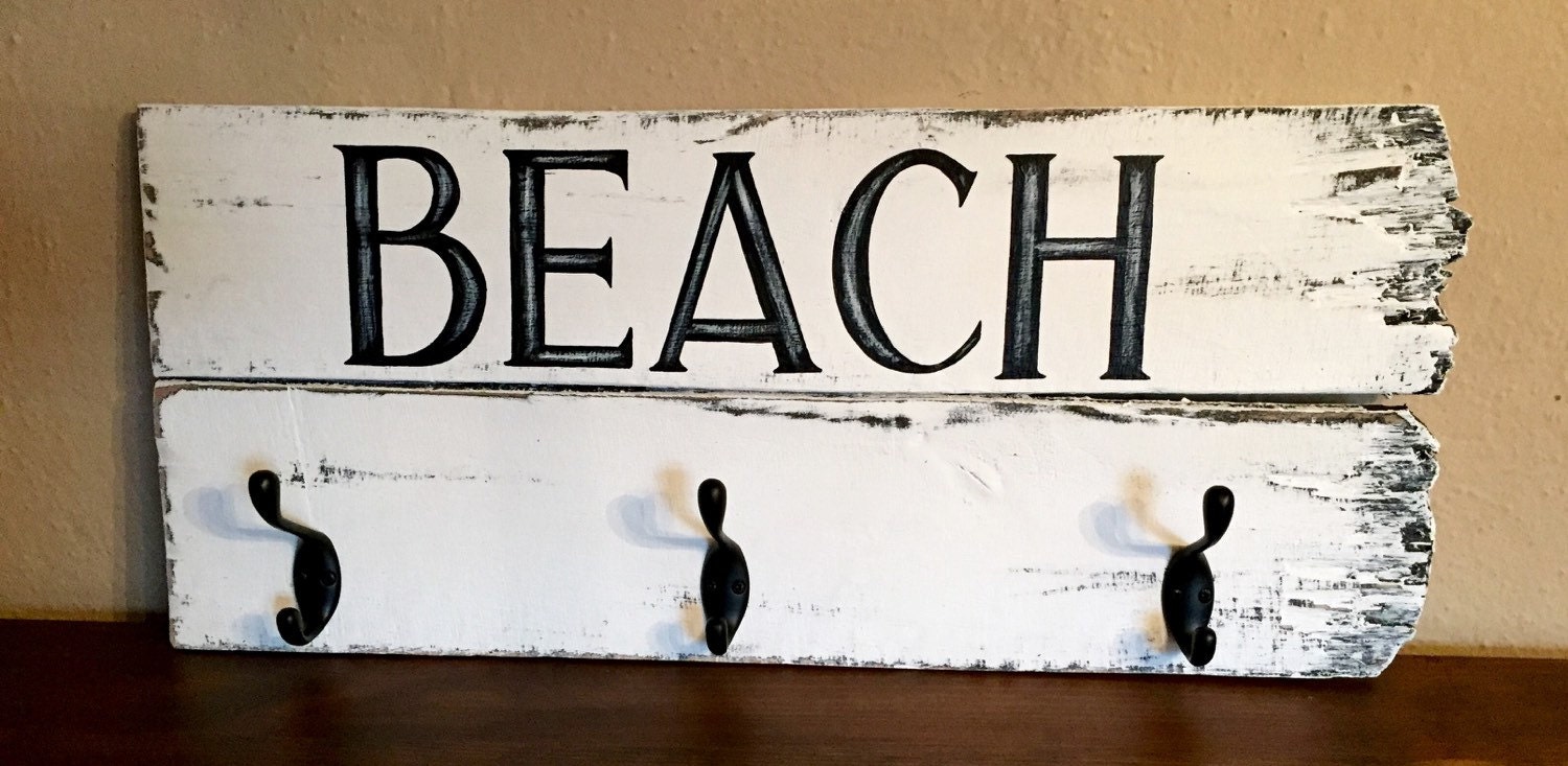 BEACH coat rack by BrushingSigns on Etsy