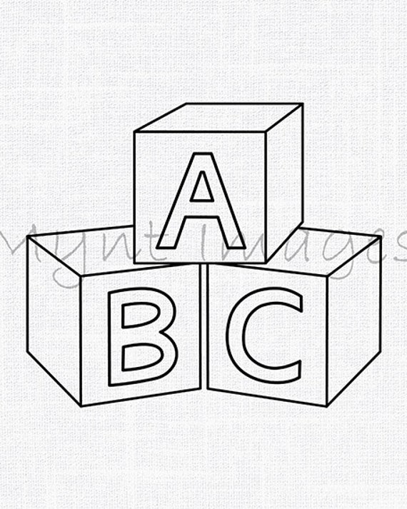 ABC Baby Block Clip Art svg Pdf DXF EPS Baby Vinyl by MyntImages