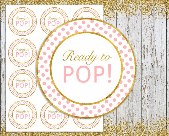 Ready to pop stickers Pink and Gold Ready to pop tags Ready