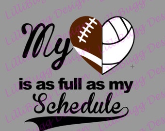 My Heart is Full Football/Volleyball SVG, DXF, and EPS