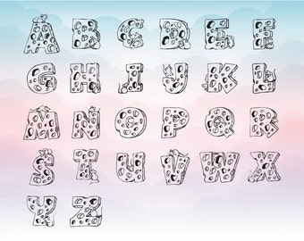 Printables Script Letters script letters etsy cheese and mouse font svg digital download alphabet seperate dxf eps ai png pdf files for vinyl cutting