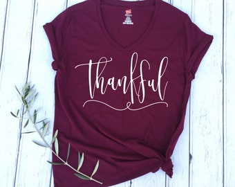 Thankful Girls have happy hearts Thanksgiving Shirt or