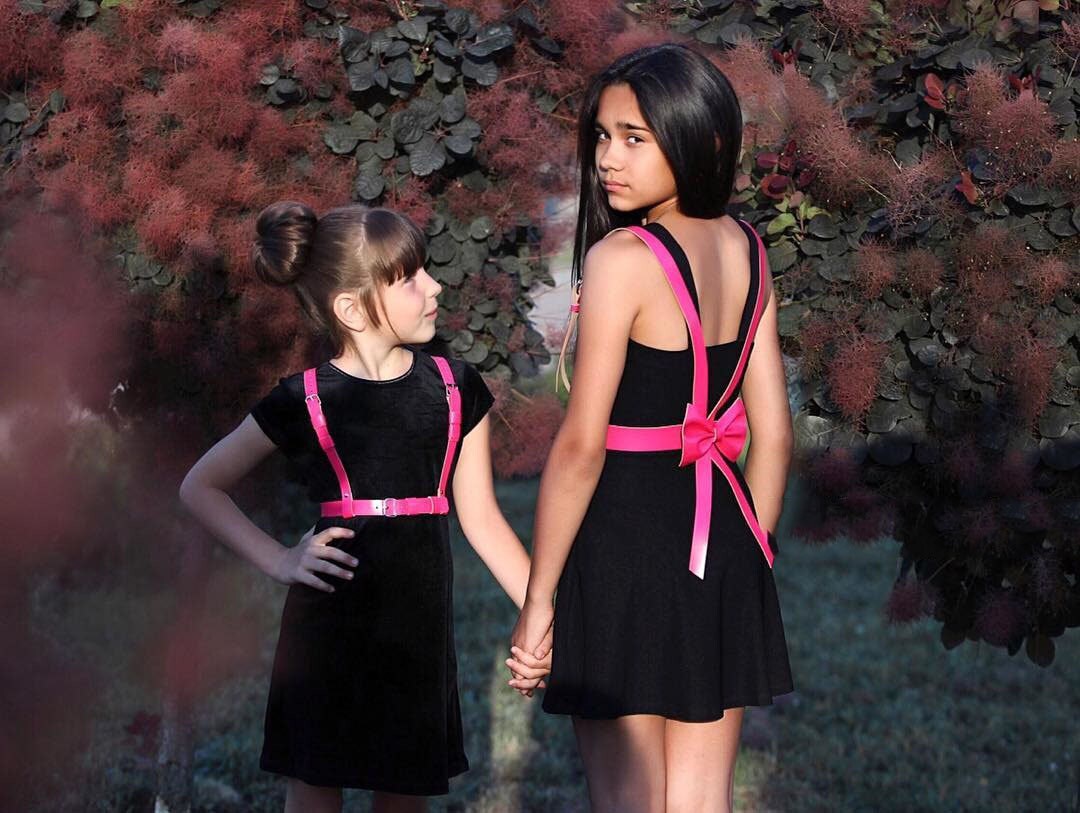 Harness for kids Pink harness Pink leather harness Girls