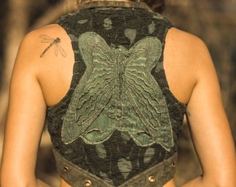Butterfly Embroidery Waistcoat Vest