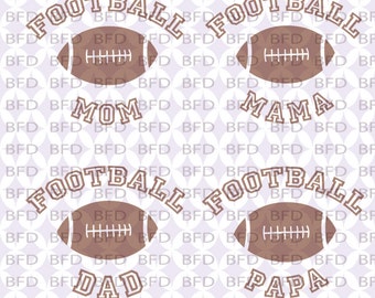 Football bundle Football mom Mame Papa Dad Football svg Super bowl Brown football Cuttable design file svg dxf eps png