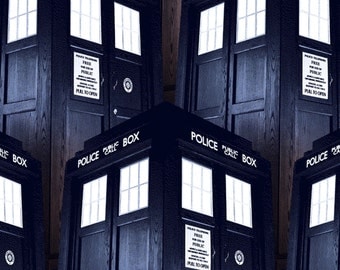 Bbc Doctor Who Packed Tardis 100% cotton 44" wide fabric by the yard, SC346