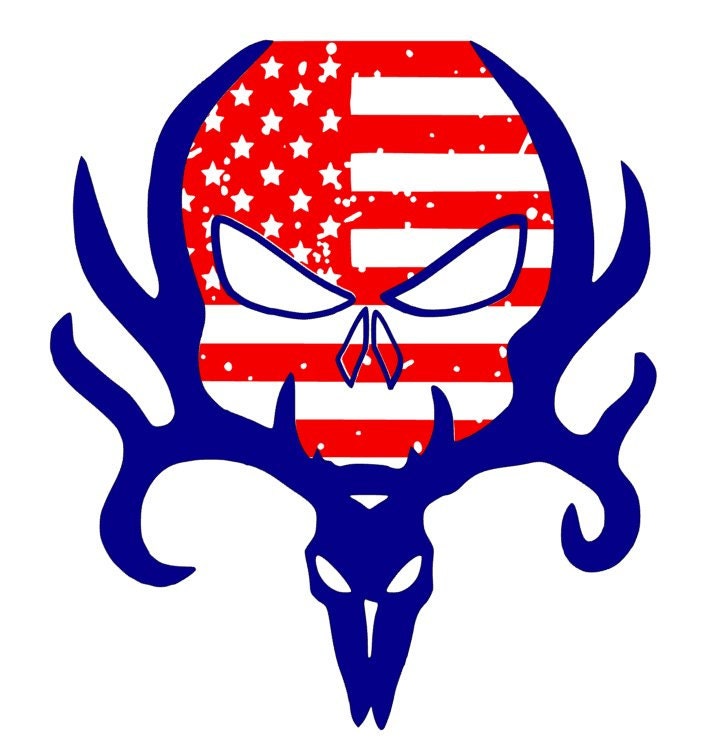 Download Deer Hunter American Flag Skull Cutting File Studio 3