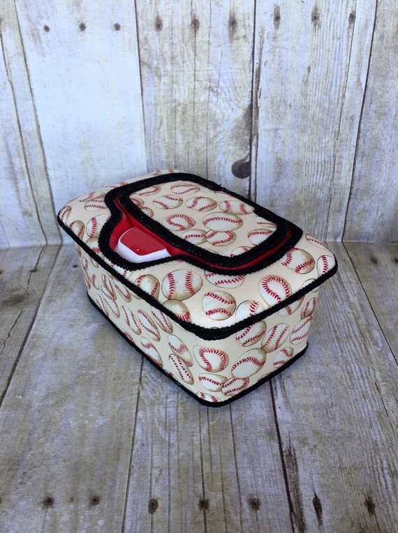 Vintage baseball baby wipe case flip top diaper by AntlersNArrows