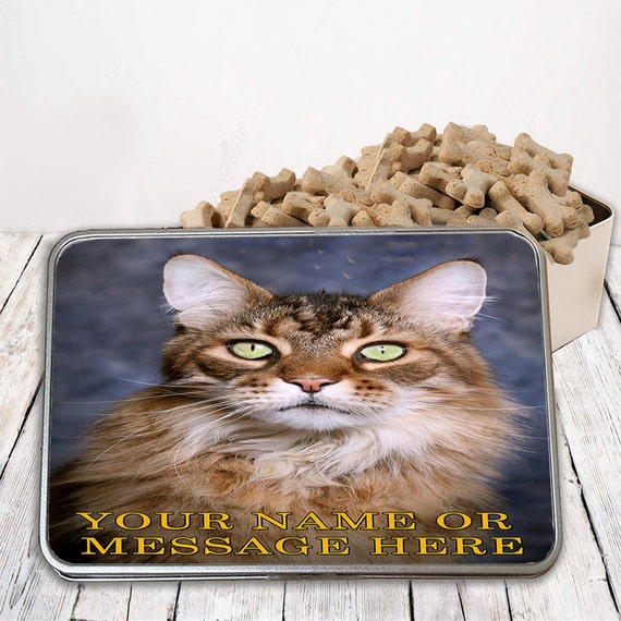 Personalised Maine Coon Cat Sh162 Pet Treat Cat by KrafyGiftsuk