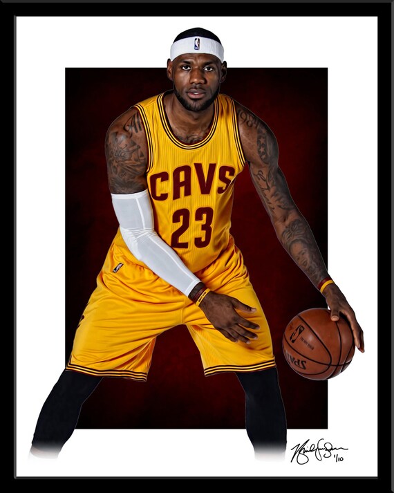 Lebron James Print Fine Art Modern Graphic Decor by sportsprints5