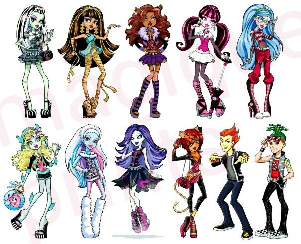 monster high stickers, monster high clipart, cartoon stickers, cartoon ...