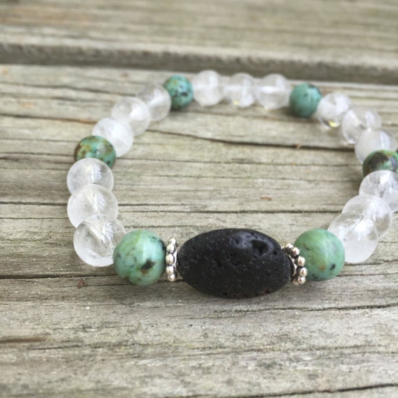 Turquoise lava rock bracelet