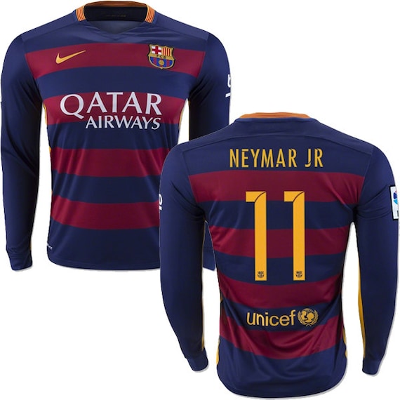 Neymar Jr. FC Barcelona Long Sleeve XL 1516 Home by Jerseys4u