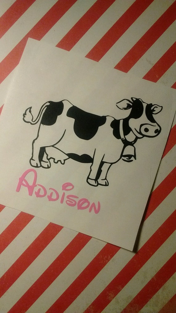 Cow Monogram/Cow Decal/Cow Sticker/ Farm Animal Decal with