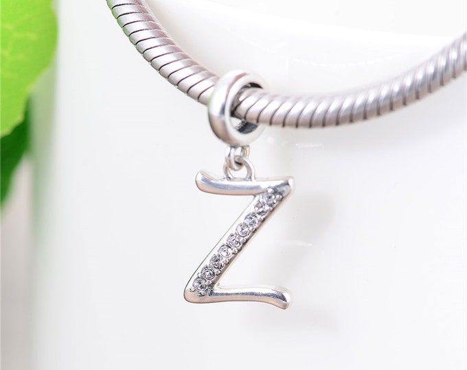 Letter Z Initial Pendant Charm - 925 Sterling Silver - Gift Packaging Available - Birthday Gift - Wedding Gift