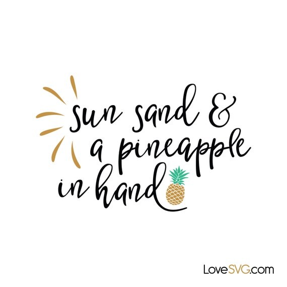 Download Sun sand & a pineapple in hand SVG cut files by loveSVGshop